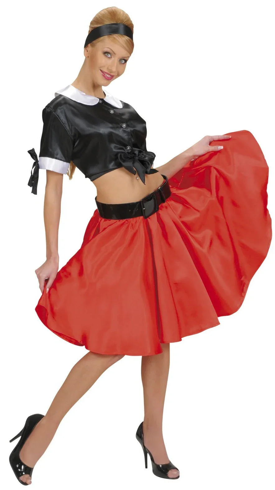 Falda de Raso Rojo con Enagua Faldas y Pantalones Widmann